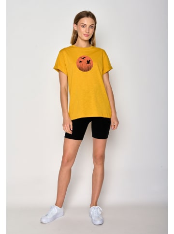 GreenBomb T-Shirt Nature Stork Sun in Goldgelb