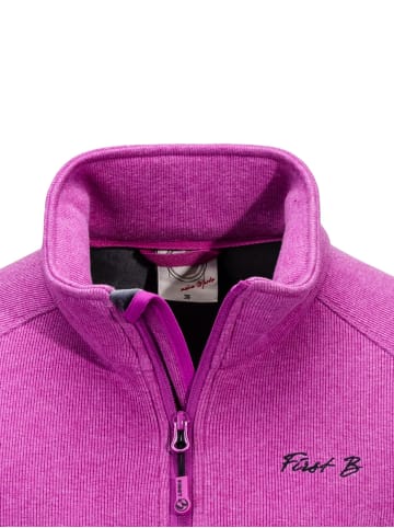 First B Strick-Fleecejacke "Deike", Strickjacke, in fuchsia melange