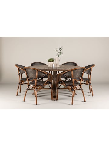 ebuy24 Gartenset Rosario 7-teilig Braun 140 x 140 cm