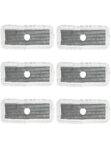 COSTWAY 6 Stück wiederverwendbare Mop-Pads in Grau