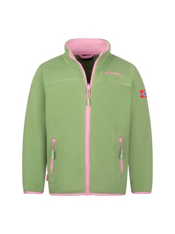 Trollkids Fleece Jacke "Oppdal XT" in Pistaziengrün/Rosa