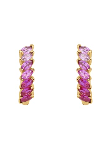 Noelani Creolen Silber 925, gelbvergoldet in Pink