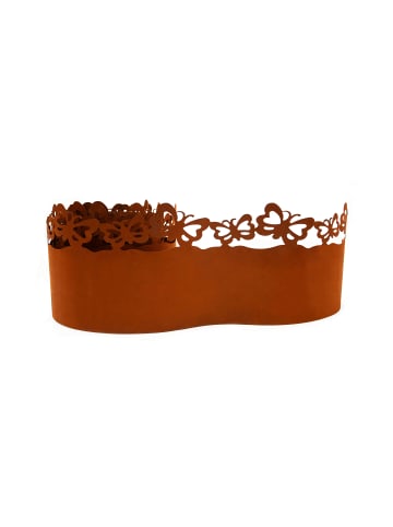 UNUS Rasenkante Rost Blumen 21x500 cm in Braun
