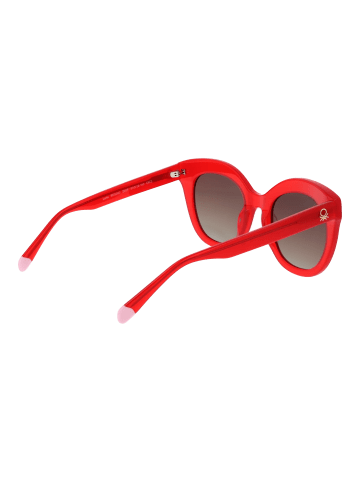 Benetton Frauen Sonnenbrille Katzenauge Rot