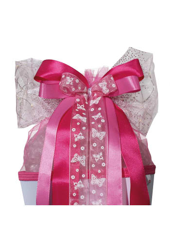 ROTH LED-Schultütenschleife Pink Glamour, fertig gebunden in Rosa