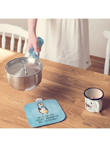 Mr. & Mrs. Panda Topflappen Pinguin Lolli mit Spruch in Eisblau