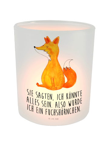 Mr. & Mrs. Panda Kerzenhalter Einhorn Wunsch mit Spruch in Transparent