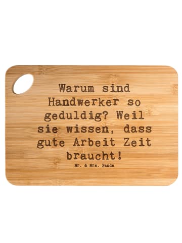 Mr. & Mrs. Panda Frühstücksbrett Spruch Handwerker Geduld mit Sp... in Braun