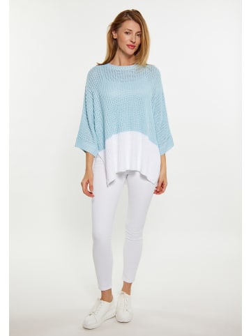 usha BLUE LABEL Damen Pullover in Hellblau Weiss