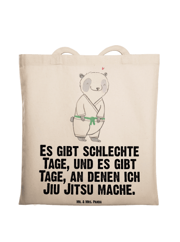 Mr. & Mrs. Panda Tragetasche Panda Jiu Jitsu mit Spruch in Creme