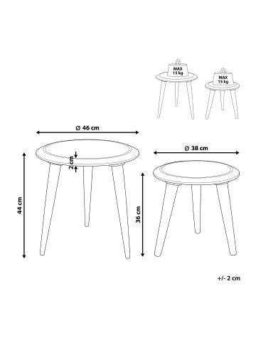 Beliani 2er-Set Tisch Set TURUA in Braun