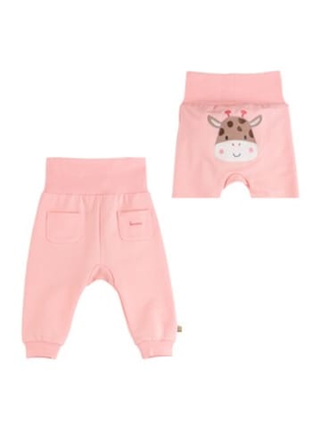 Bornino Jogginghose mit Po-Applikation Giraffe in Rosa