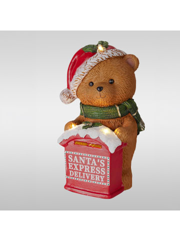 Home&Styling Collection Figur eines Teddybären mit Briefkasten in Braun, (B) 19 x (H) 30 x (L) 19,5 cm