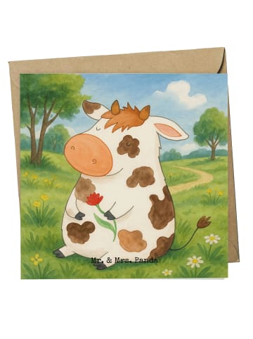 Mr. & Mrs. Panda Grußkarte Kuh Design ohne Spruch in Weiß