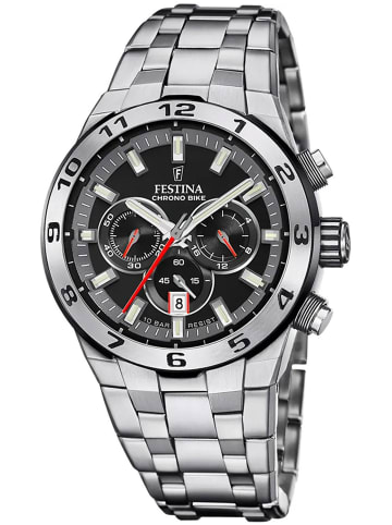 Festina Herrenuhr Chronograph Stahl/Schwarz