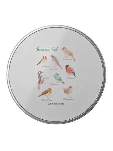 Mr. & Mrs. Panda Blechdose Heimische Vögel mit Spruch in Bunt