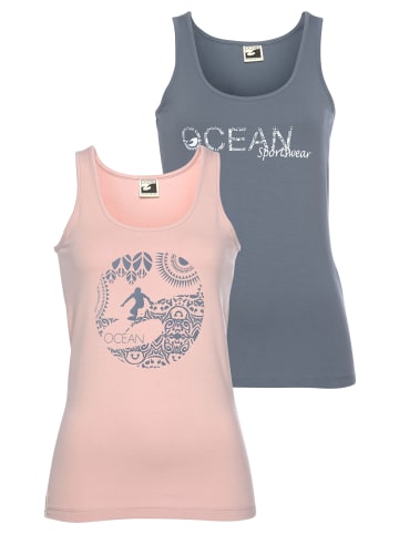 OCEAN SPORTSWEAR Tanktop in rauchblau, rosé