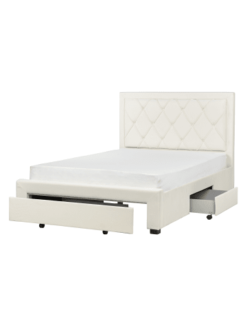 Beliani Doppelbett LIEVIN in Beige - (W) 145 x (H) 122 x (L) 217 cm