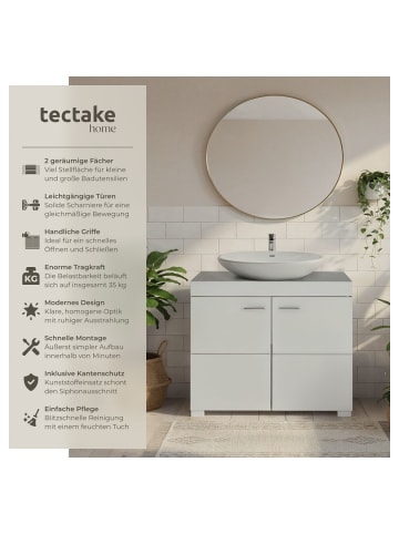 tectake Badezimmerschrank Idris, 2 Fächer, Belastbarkeit 35 kg