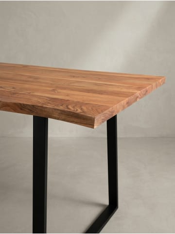 KADIMA DESIGN Schreibtisch Massivholz Baumkante, Industrial Style
