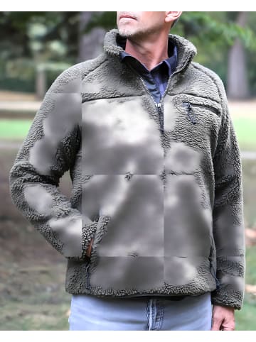 Brandit Fleecejacke/Fleecepullover "Teddyfleece Troyer" in Grün