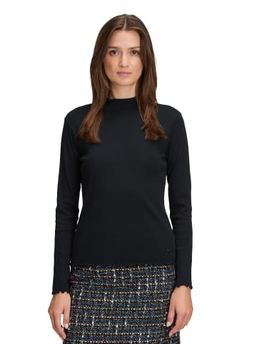 BETTY & CO Langarm-Shirt mit Rippenstruktur in Schwarz