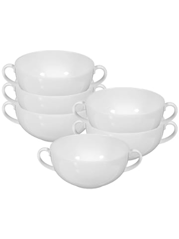 Seltmann Weiden 6er Set Suppentassen Rondo/Liane 0,36 l weiß in weiß