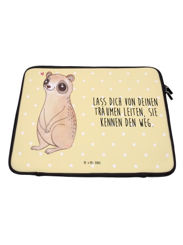 Mr. & Mrs. Panda Hülle Laptop Plumplori Glücklich mit Spruch in Gelb Pastell