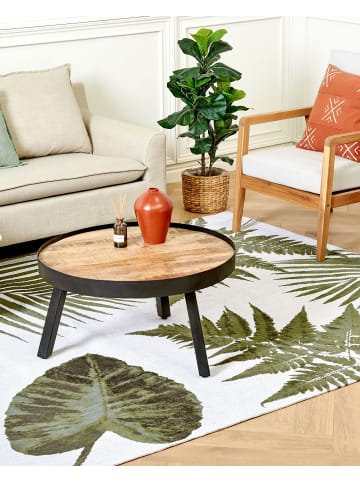 Beliani Kurzflor BARZAH in Grün/Weiß - (W) 200 x (H) 200 x (L) 300 cm