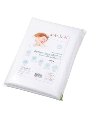 Makian Wasserdichte Betteinlage 70 x 100 cm / Matratzenauflage in weiss