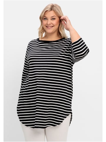 sheego Longshirt in schwarz-weiß