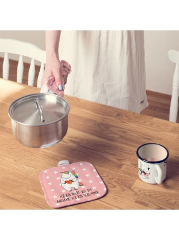 Mr. & Mrs. Panda Topflappen Einhorn Herz mit Spruch in Rot Pastell