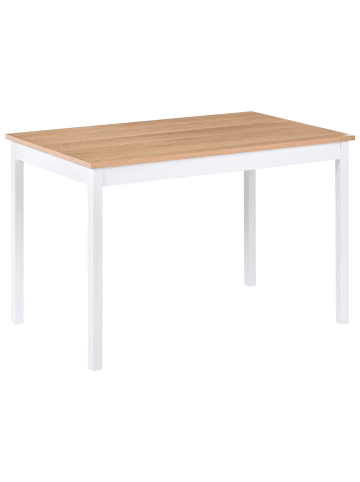 Beliani Esszimmertisch HOUSTON in Braun/Weiß - (W) 75 x (H) 76 x (L) 120 cm