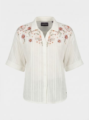 KOROSHI Damenhemd mit kurzen Ärmeln in weiß