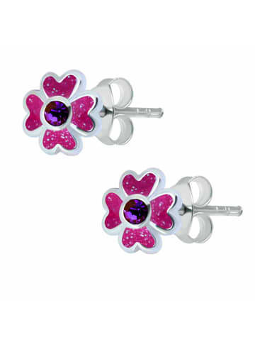 schmuck23 Silber Ohrringe 925 Blume 0,7 cm x 0,8 cm