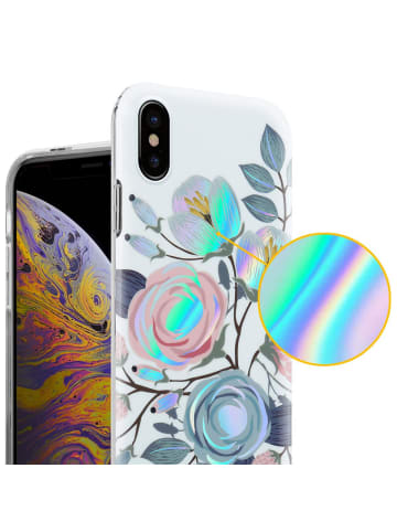 cadorabo Hülle für Apple iPhone XS MAX Blumen Muster in PFINGSTROSEN