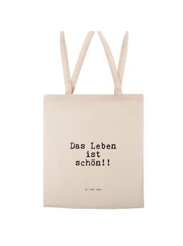 Mr. & Mrs. Panda Shopping Tasche Das Leben ist schön!!... mit Sp... in Creme