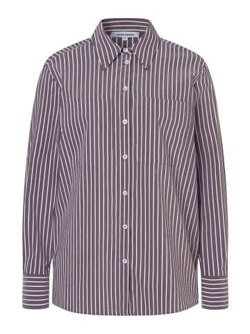 More & More lange Hemdbluse, Baumwollmix in ruby orchid white woven blouse stripe