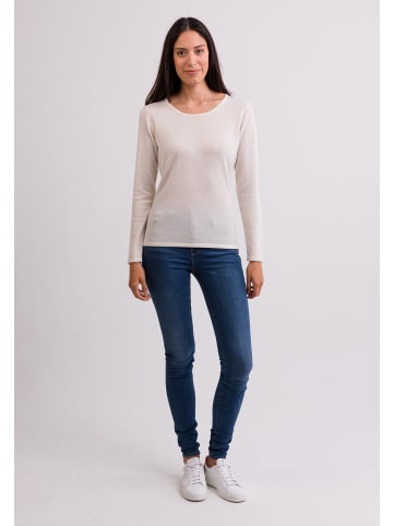 CASH-MERE.CH Rundhals Pullover in Weiss