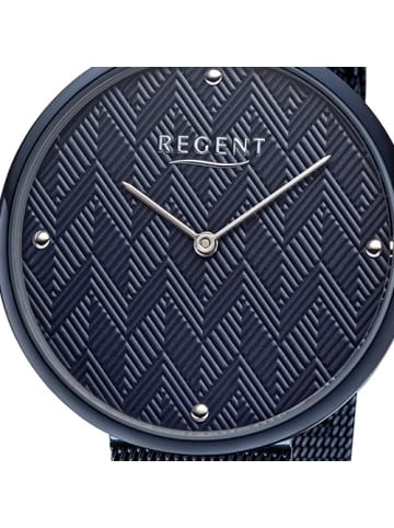Regent Analog-Armbanduhr Regent Metallarmband blau mittel (ca. 36mm)