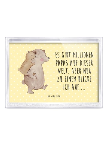Mr. & Mrs. Panda Bilderrahmen Papa Bär mit Spruch in Gelb Pastell