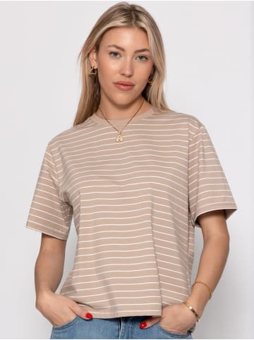 SASSYCLASSY Gestreiftes T-Shirt in Braun