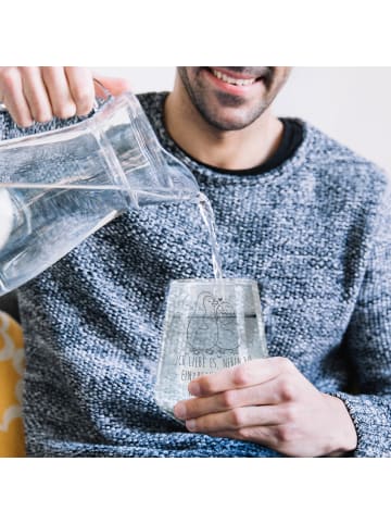 Mr. & Mrs. Panda Glas Pinguine Einschlafen mit Spruch in Transparent
