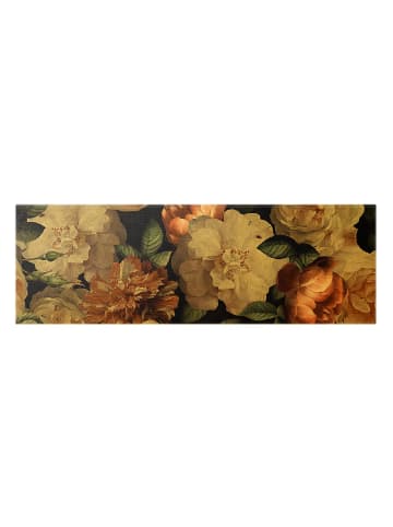 WALLART Leinwandbild Gold - Rote Rosen mit Weißen Rosen in Creme-Beige