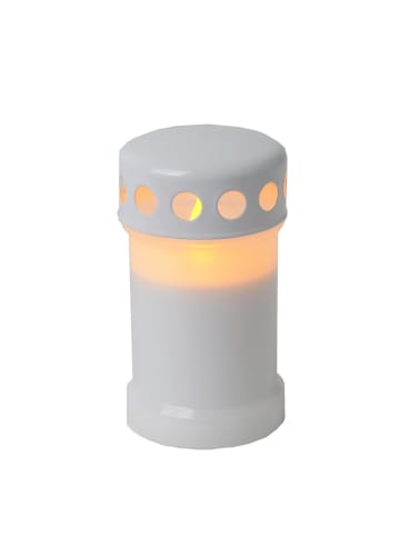 STAR Trading LED Grablicht Grabkerze 2500h Leuchtdauer H: 14cm in weiß