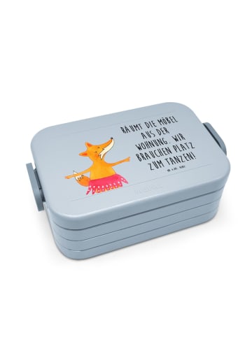 Mr. & Mrs. Panda Lunchbox Fuchs Ballerina Motiv mit Spruch in Blau Pastell