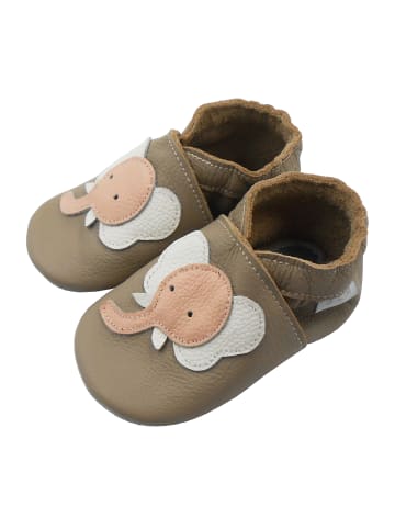 Basrakids Baby Krabbelschuhe aus Leder, weiche Lauflernschuhe mit rutschfester Sohle 
