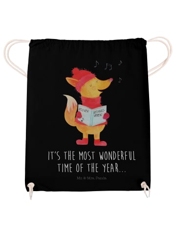 Mr. & Mrs. Panda Stoffbeutel Fuchs Sänger mit Spruch in Schwarz