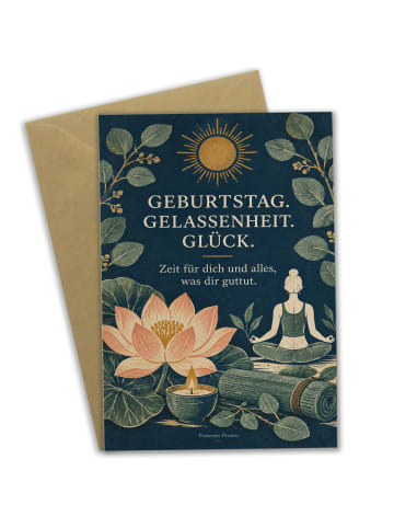 Mr. & Mrs. Panda Billet Yoga botanisch Design mit Spruch in Weiß