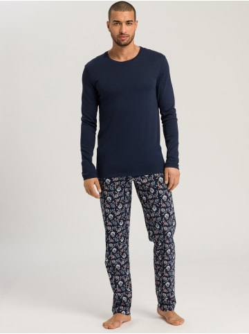 Hanro Pyjama Night & Day in navy botany print